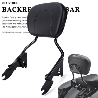 Backrest Sissy Bar & Two-Up Luggage Rack For 09-22 Harley Road King Street Glide