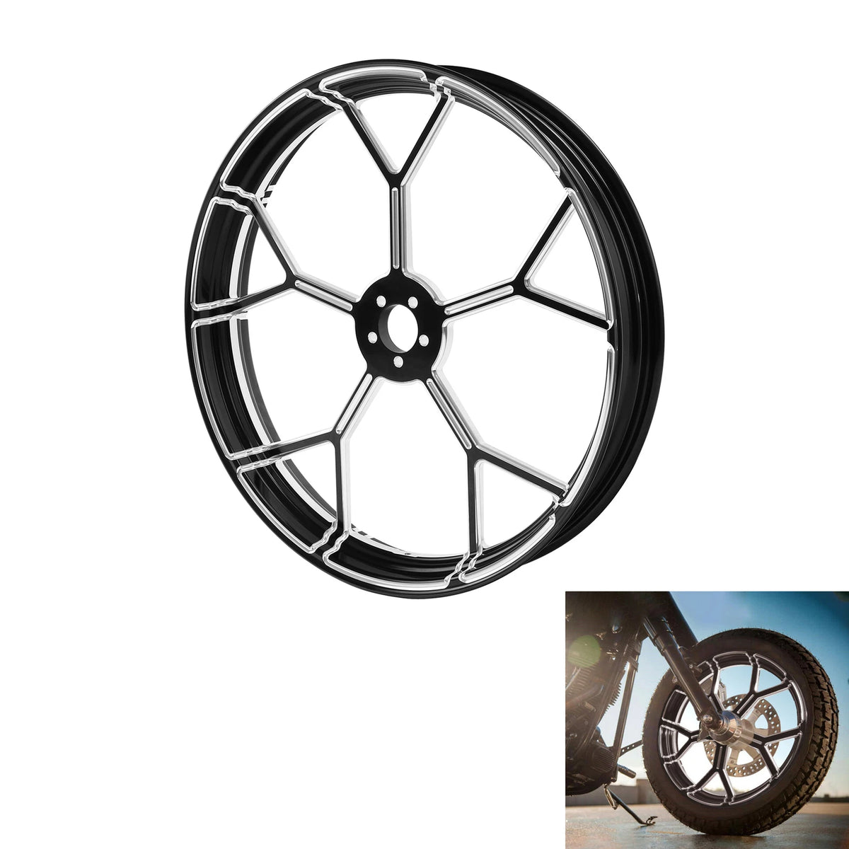 23'' Front Painted Fender&Wheel Rim Wheel Hub Fit For Harley Touring Glide 08-25
