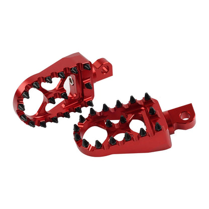 Wide Fat Foot Pegs MX Style Footpegs For Harley Dyna Sportster Fatboy Red+Black