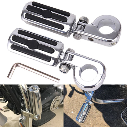 Chrome Highway Foot Pegs For Harley Road King Electra Street Glide 1-1/4" Bar US