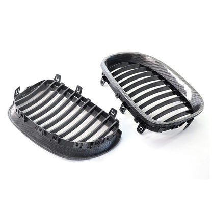 Front Kidney Grille Grill For BMW E60 E61 M5 5 Series 2004-2009 Carbon Pair US