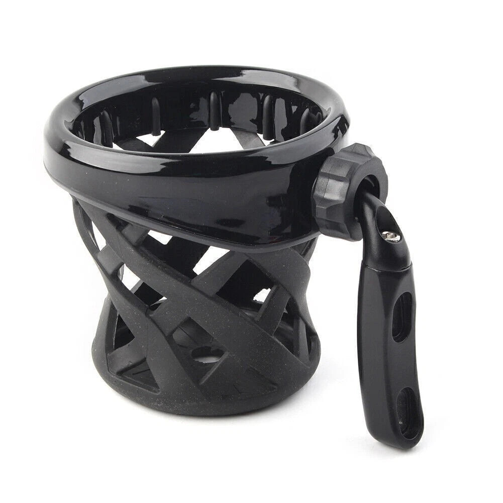 Motorcycle Handlebar Black Cup Holder Drink W/Mesh Basket Universal For Harley