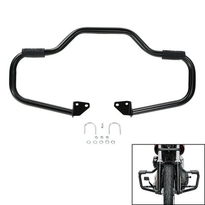 Black 1.25" Highway Engine Guard Crash Bar For Harley Dyna Super Wide Glide 06+