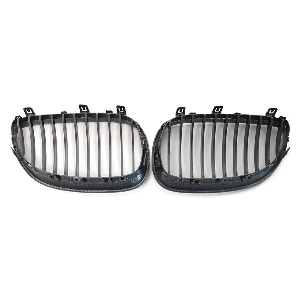 Front Kidney Grille Grill For BMW E60 E61 M5 5 Series 2004-2009 Carbon Pair US