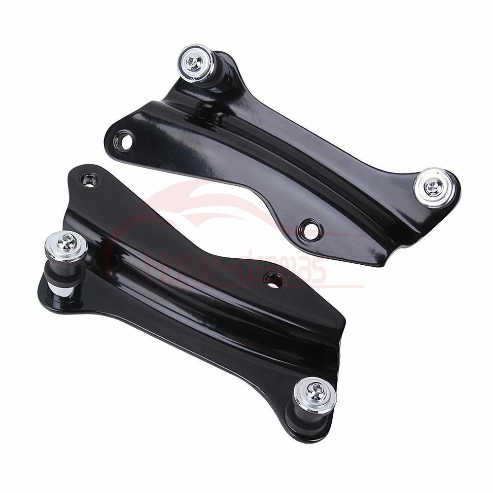 Black 4 Points Docking Hardware Kit Cover Fit for Harley Touring FLHR FLHX 14-20