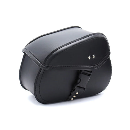 2PCS PU Leather Motorcycle Panniers Tool Bag Luggage Side Bags Saddle Bag Black