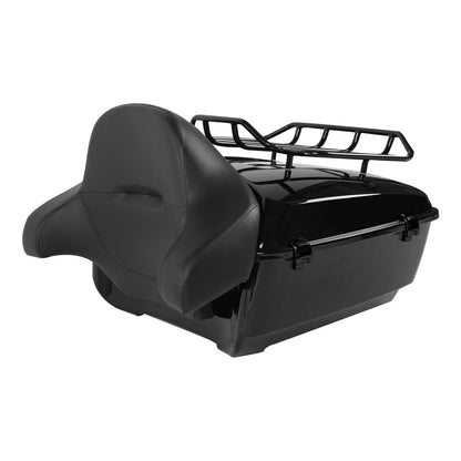 King Trunk Mount Rack Backrest Pad Fit For Harley Heritage Classic FLHC 18-25 24