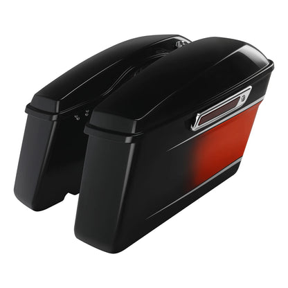 Hard Saddlebags For Harley Street Glide 14-23 22 Sunset Orange/Sunset Black Fade