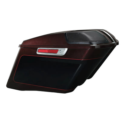 4" Stretched Saddlebags For Harley Touring 2014-23 Midnight Crimson/Vivid Black
