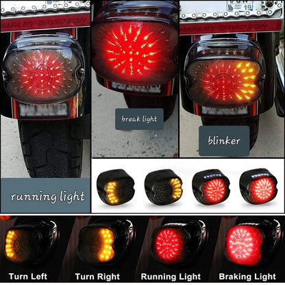 LED Tail Light Smoke Lens Brake Rear Lamp for Harley Softail Touring 1999-2021