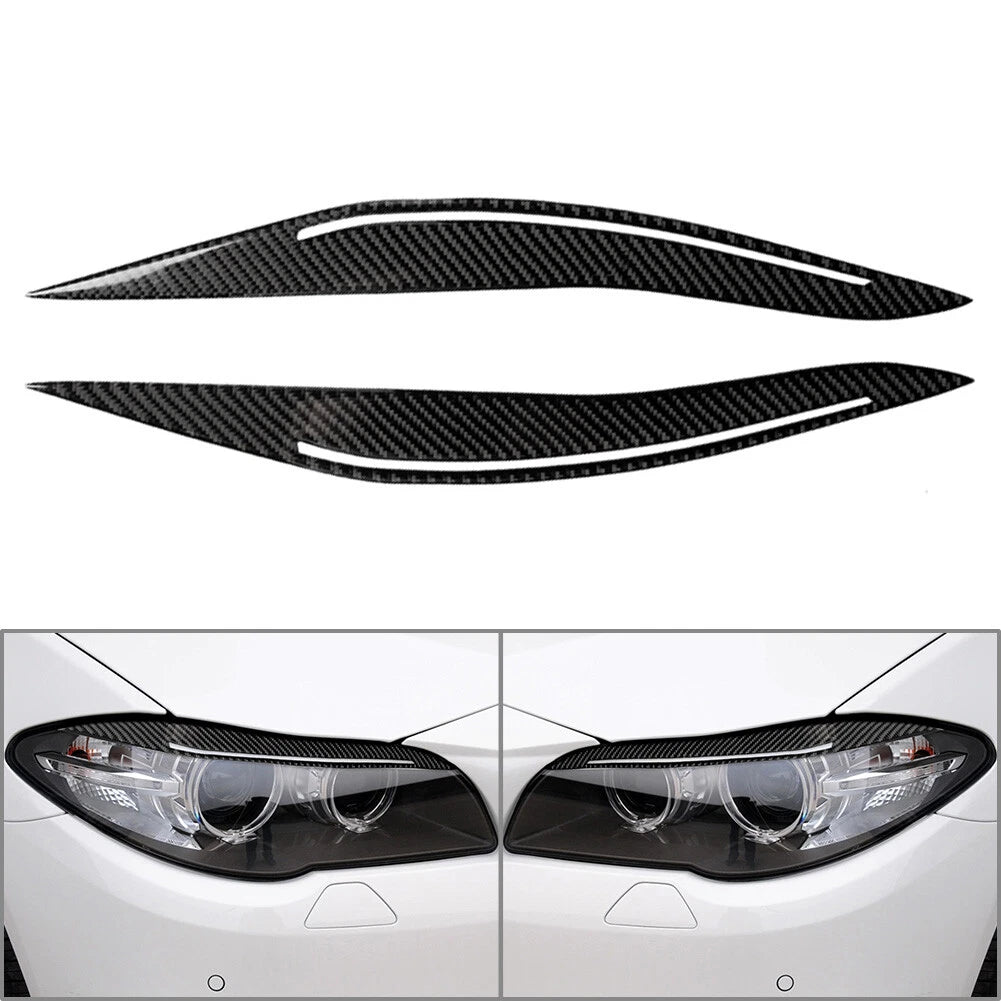 Car Headlight Eyebrows Eyelids Cover Trim For BMW 5 Series F10 Sedan 2014-2016