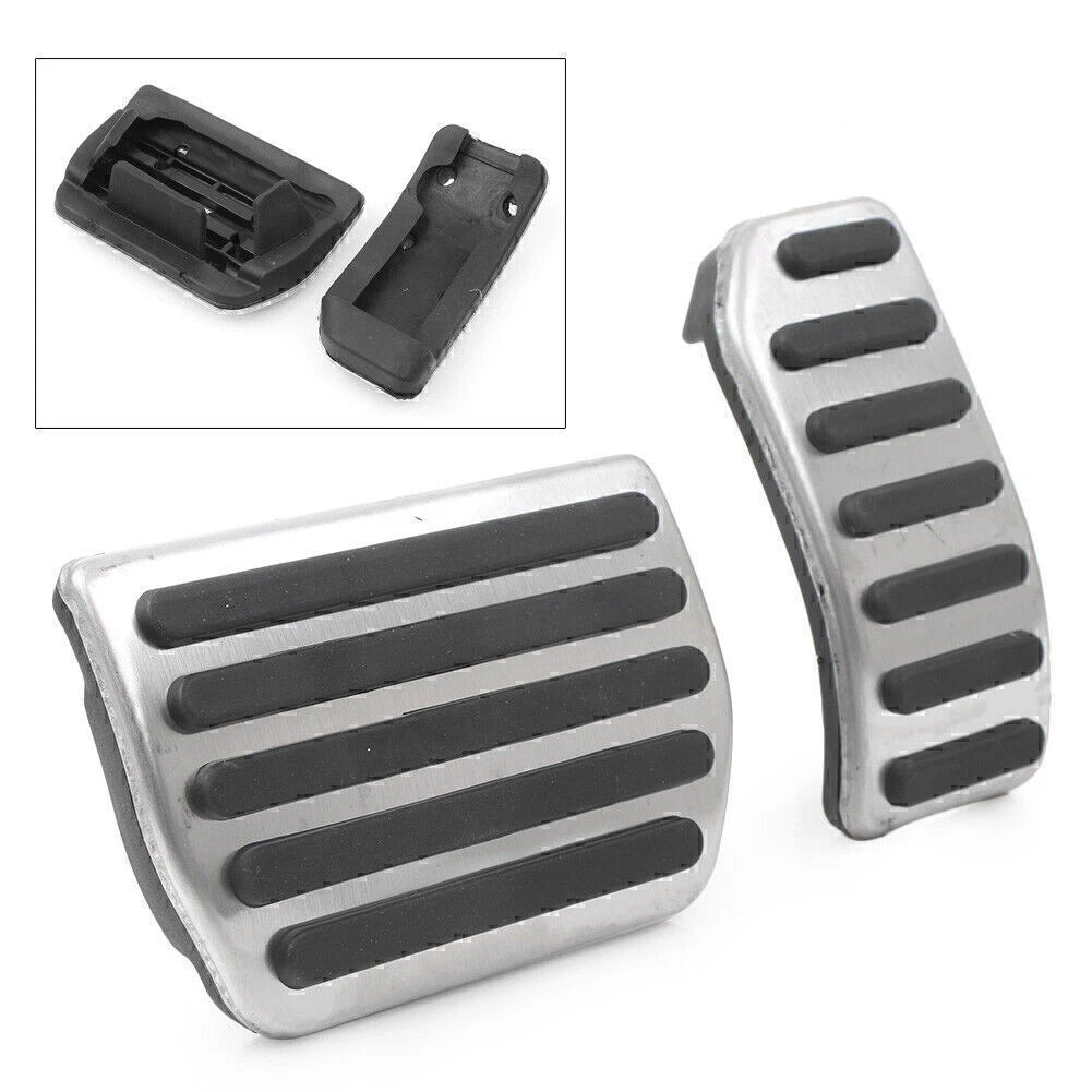 Car Aluminum Gas Brake Foot Pedal Footrest Cover Kit Fit S60 XC60 V60 S80 2PCS