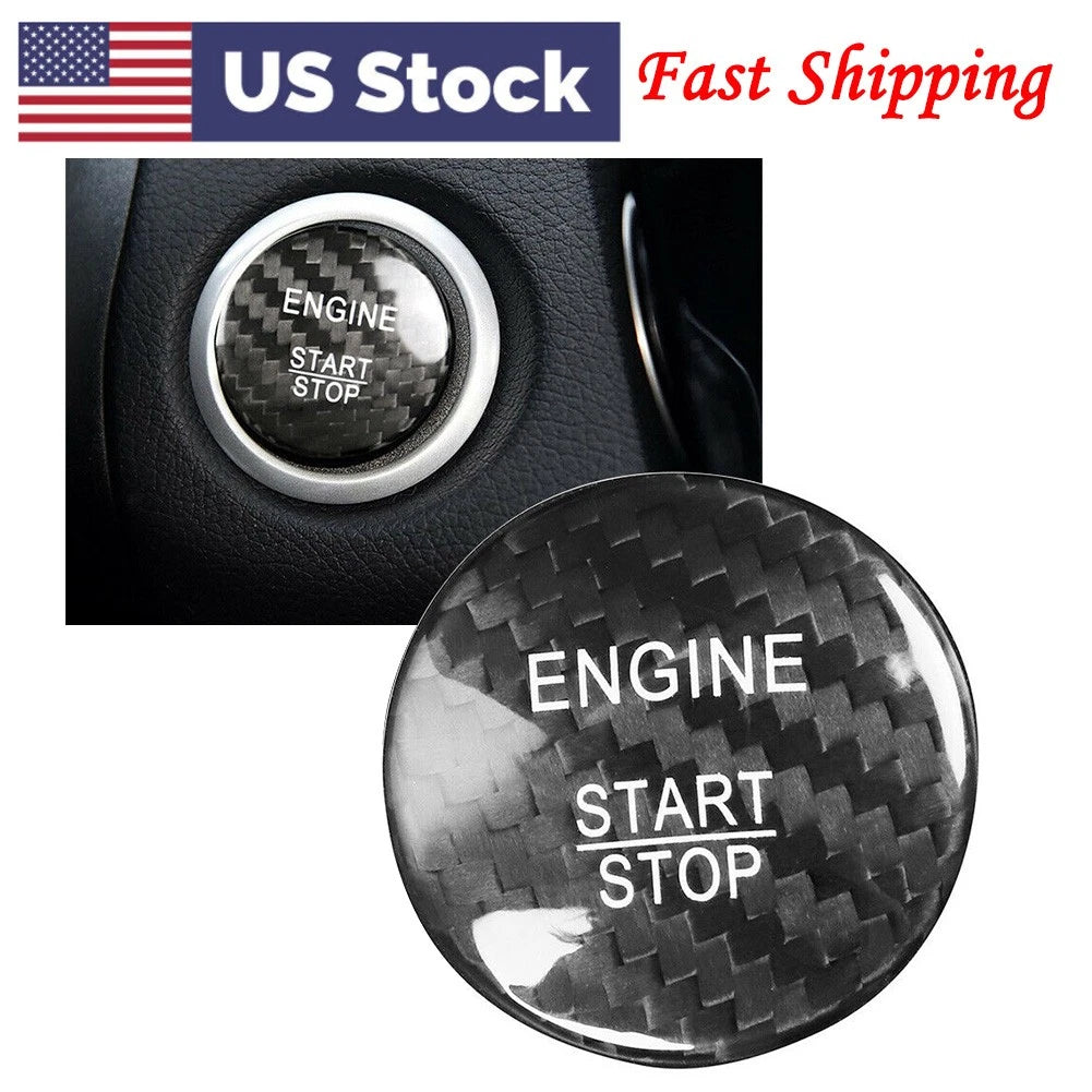 Carbon Fiber Engine Start Stop Button Cover For Mercedes A B C E GLE GLC CLA US