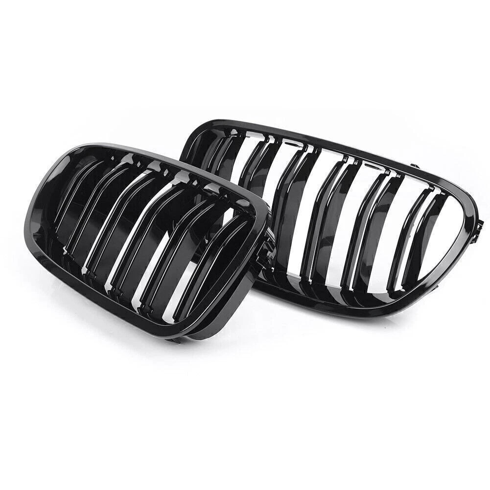 2x Front Grille Grill Kidney Gloss Black For BMW 5-Series F10 F11 M5 528i 530i