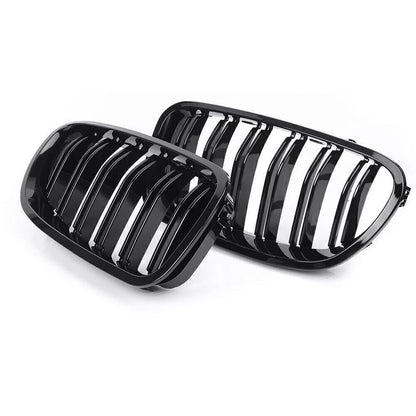 2x Front Grille Grill Kidney Gloss Black For BMW 5-Series F10 F11 M5 528i 530i