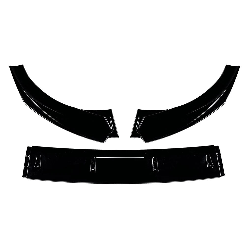 Glossy Black Front Bumper Spoiler Lip For Audi A3 S3 8V Pre-Facelift 2013-2016