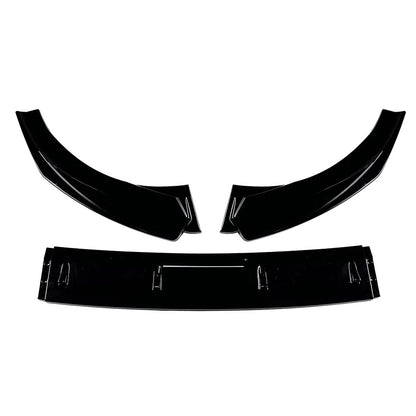 Glossy Black Front Bumper Spoiler Lip For Audi A3 S3 8V Pre-Facelift 2013-2016