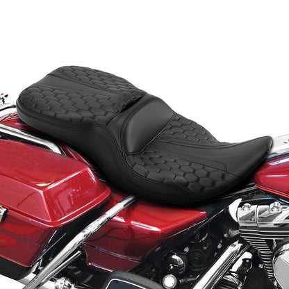 Gel Driver Passenger Seat Fit For Harley Touring Road Glide King 97-07 06 Black