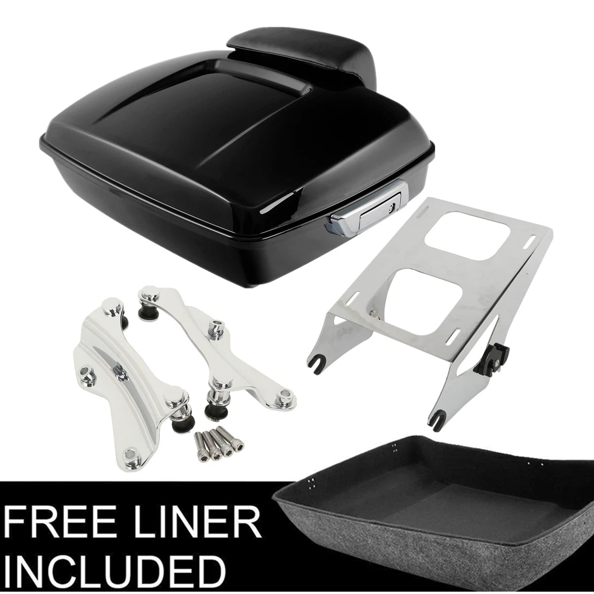 Chopped Trunk Pad Mount Rack Docking Kit Fit For Harley Electra Road Glide 14-Up