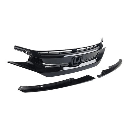 Front Grille Upper Grill Hood Eyelid For Honda Civic Coupe Sedan 2016-2018 2017