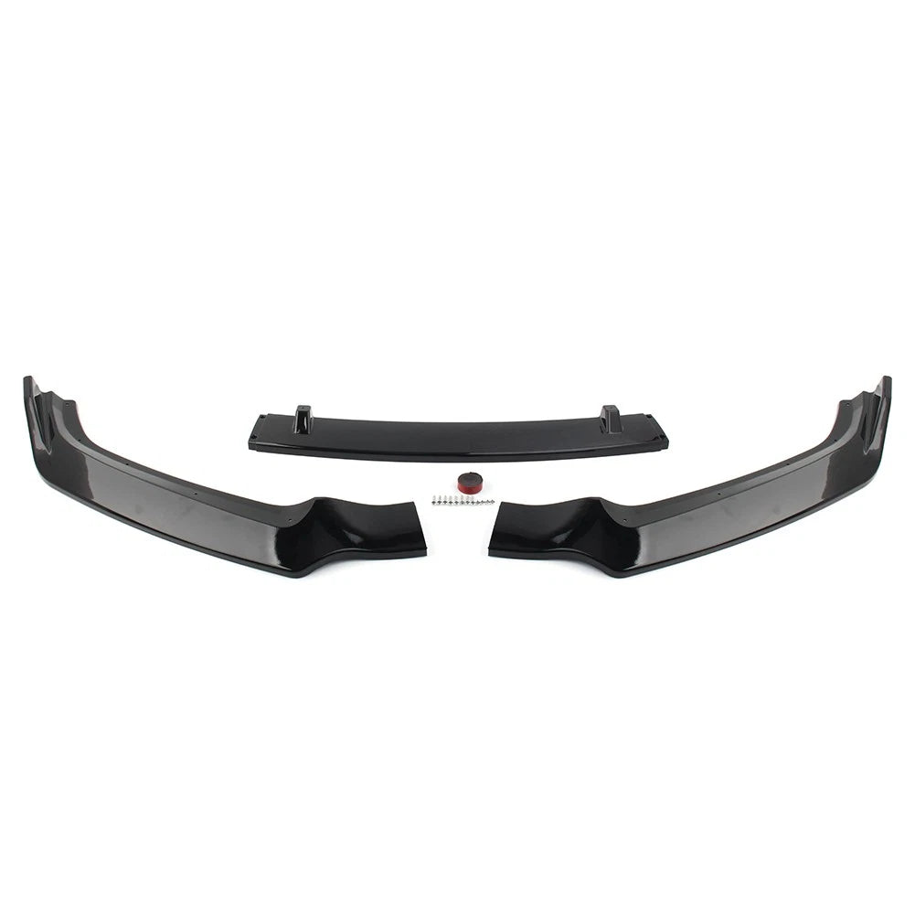 US 3pcs/set Front Bumper Lip Spoiler Kit For Audi A4 2017-2018 Glossy Black