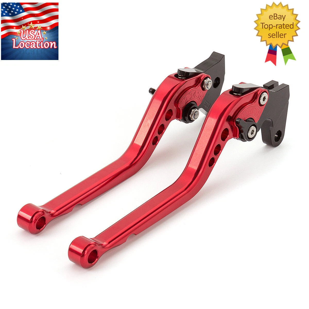 For Yamaha YZF 350 BANSHEE 1989-1996 1997-2008 CNC Brake Clutch Levers Long Red