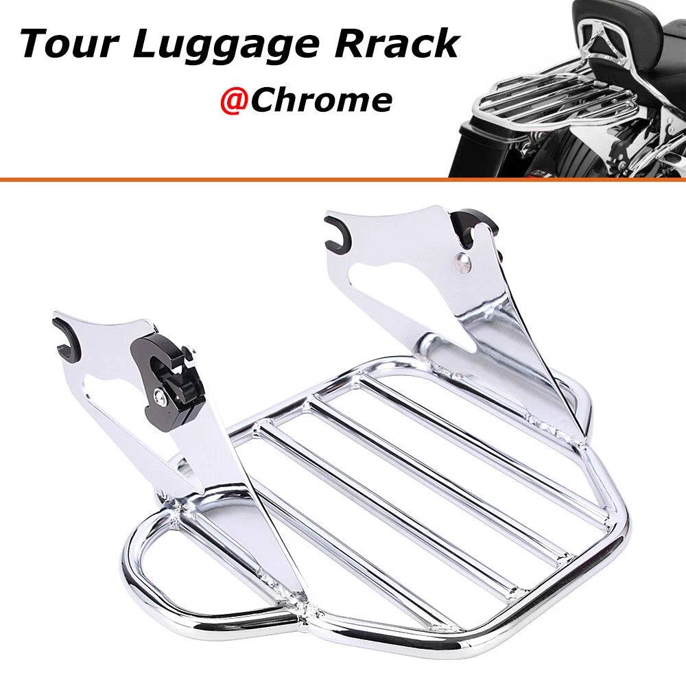 Detachable 2-Up Luggage Rack For Harley Touring Road King Electra Glide 2009-22