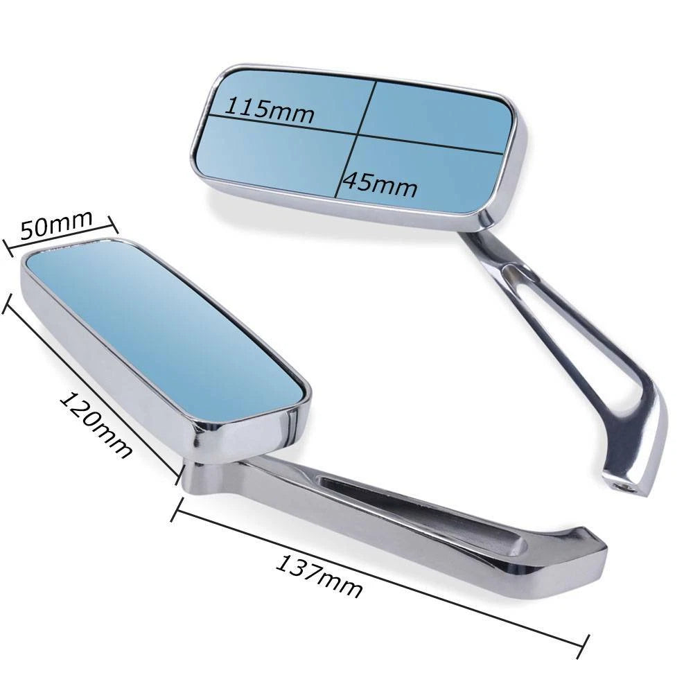 Rectangle Motorcycle Rear View Side Mirrors For Harley Street Glide Road King US