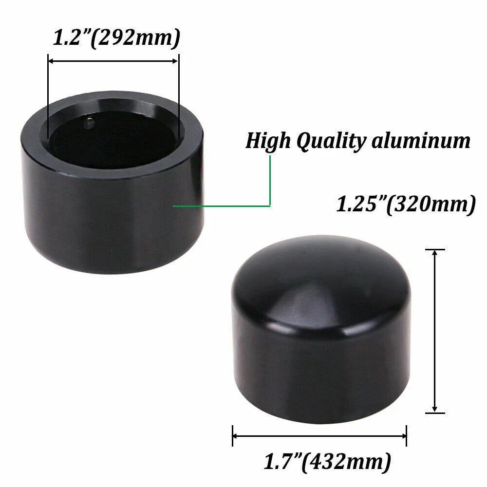Pair Black Front Axle Nut Cover Cap For Harley Touring Trike ROAD KING ELECTRA