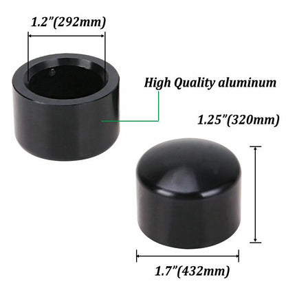 Pair Black Front Axle Nut Cover Cap For Harley Touring Trike ROAD KING ELECTRA