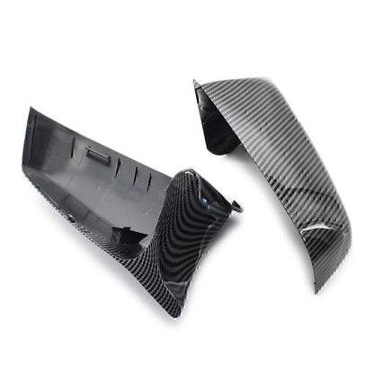 2x Carbon Fiber Rear View Mirror Cover Trim For BMW 5 Series E60 F10 F01 F02 E63