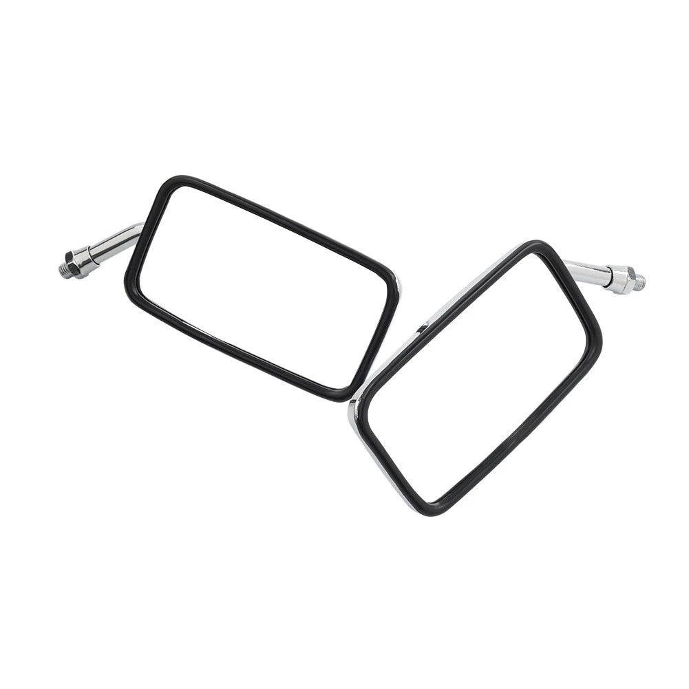 10mm Rectangle Rearview Side Mirrors Chrome For Honda Magna 700 VF700C VF750CD