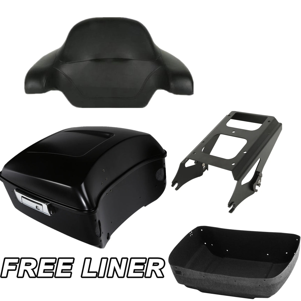 Matte Black King Trunk Pad Rack Fit For Harley Touring Glide 09-13