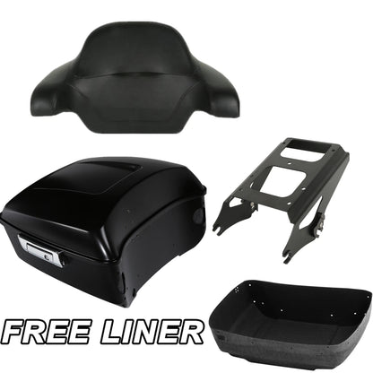 Matte Black King Trunk Pad Rack Fit For Harley Touring Glide 09-13