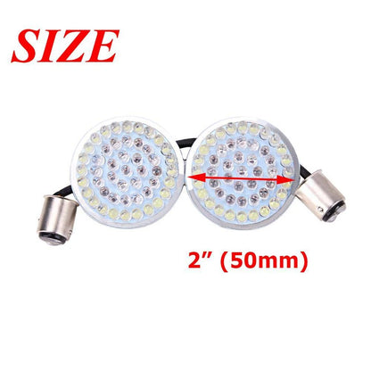 2" Bullet LED Turn Signal Lights 1157 For Harley Touring Amber/White Motorcycle