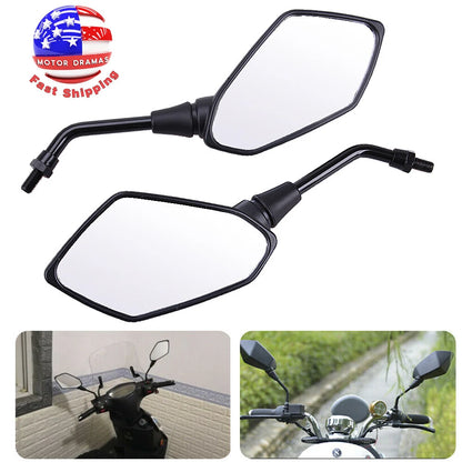 10mm Motorcycle Rearview Side Mirror Set for Kawasaki Suzuki Honda Motorbike