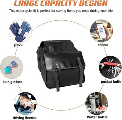 Universal Motorcycle Scooter Luggage Saddle Bag Rear Side Storage Pannier Bag