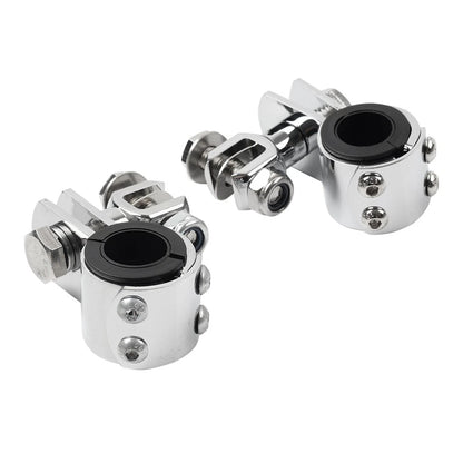 US 1" 1.25" Highway Bar Foot Pegs Mount Clamps Bracket Set For Harley Chrome