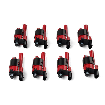 8x Red D514A Round Ignition Coil Pack For Chevrolet Silverado For GMC