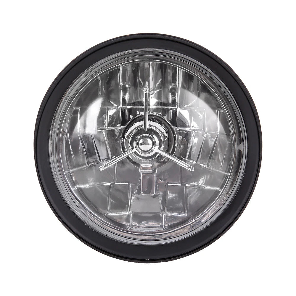 5.75 " Tri-Bar H4 Motorcycle Headlight Lamp Visor Bucket For Harley Dyna Softail