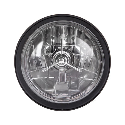 5.75 " Tri-Bar H4 Motorcycle Headlight Lamp Visor Bucket For Harley Dyna Softail