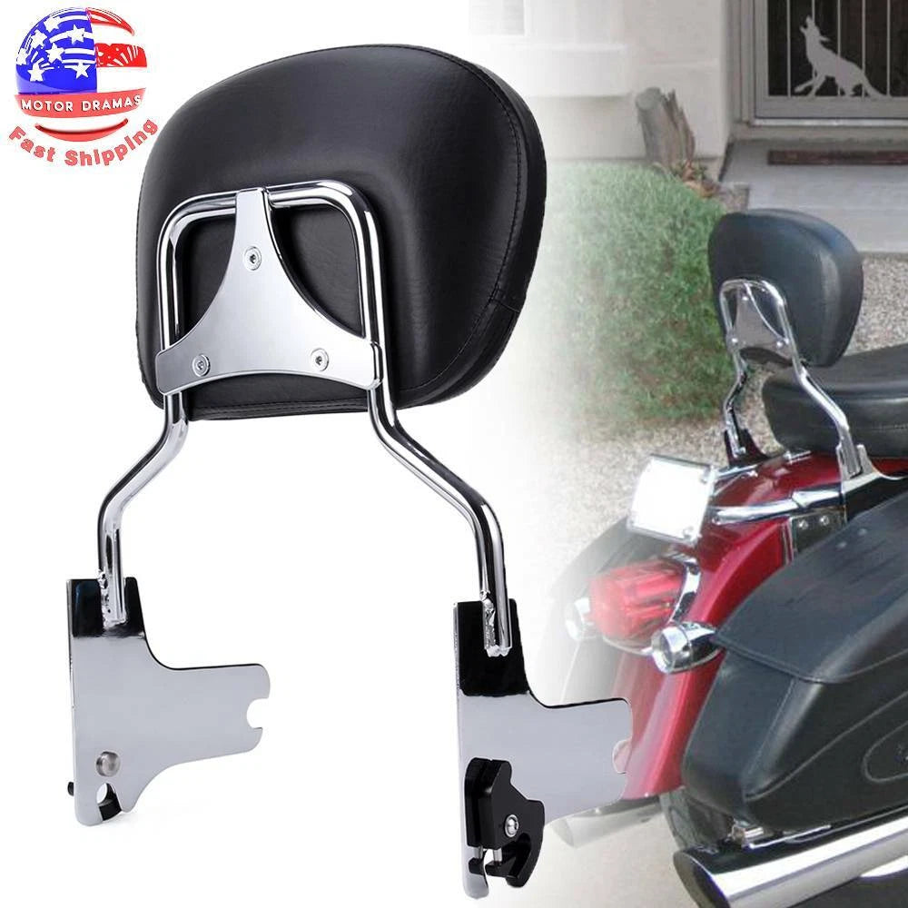 Passenger Sissy Bar Backrest+Front Docking Hardware Kit for Harley Touring 97-08