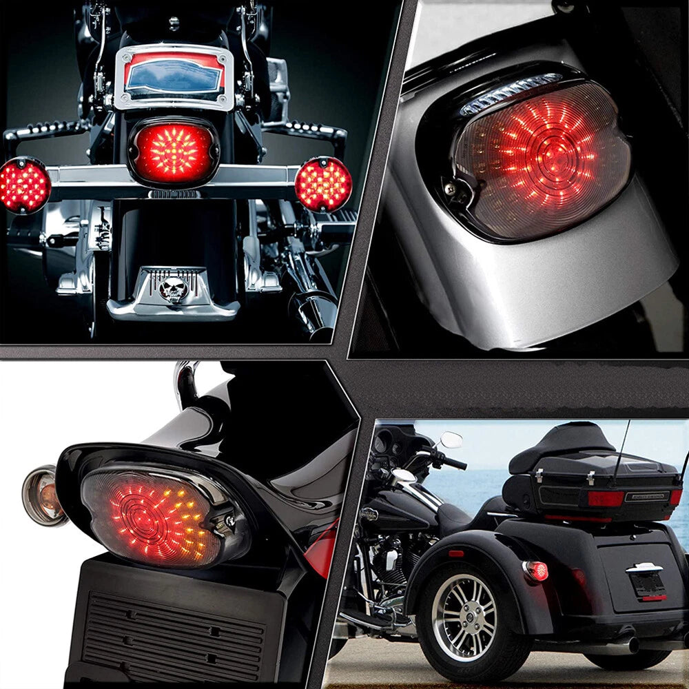 Smoke LED Tail Light Brake Turn Signal for Harley Tour Road King Glide Dyna FXR
