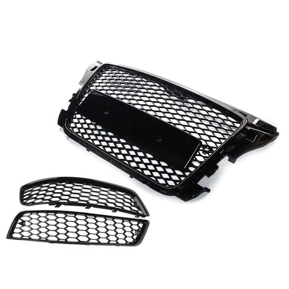 Front Grille Set Fog Light Cover Bumper Radiator Grille For Audi A3 8P 2009-2012