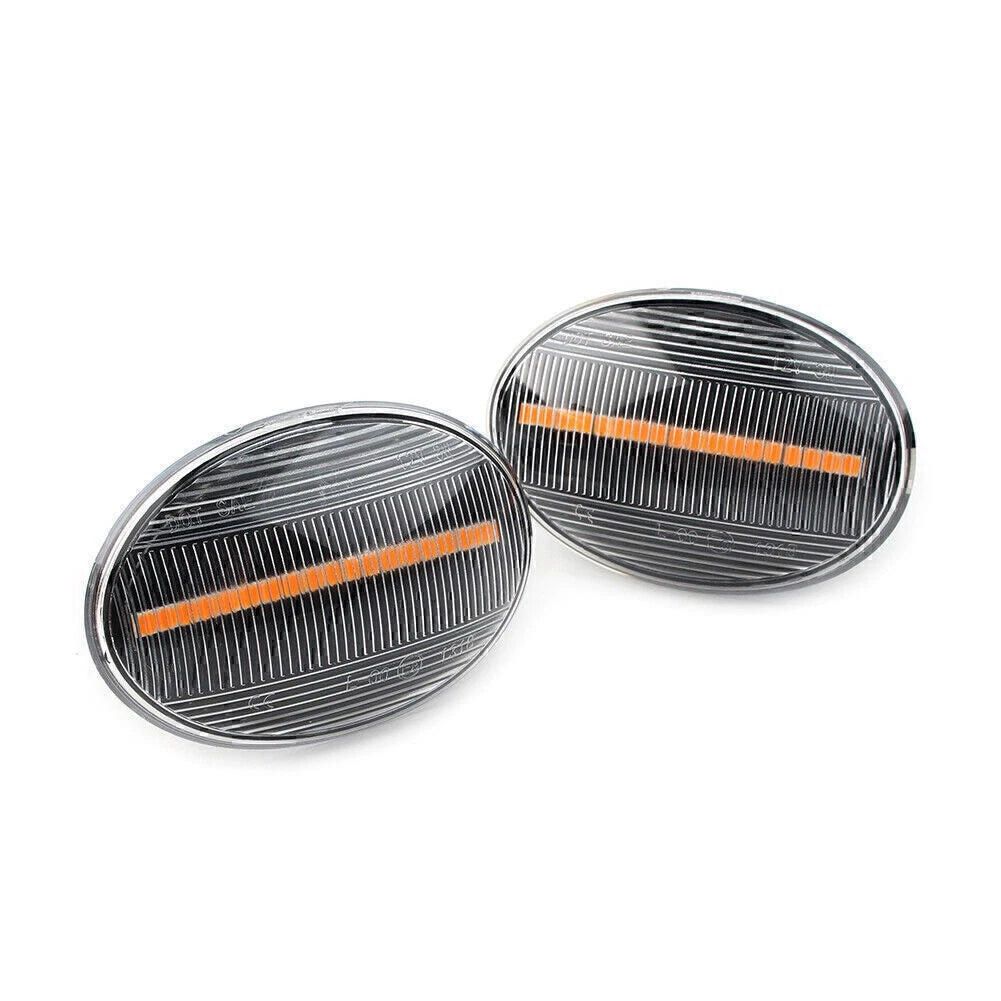 2x Dynamic Clear LED Side Marker Signal Light For MINI Cooper R55 R56 R57 R58