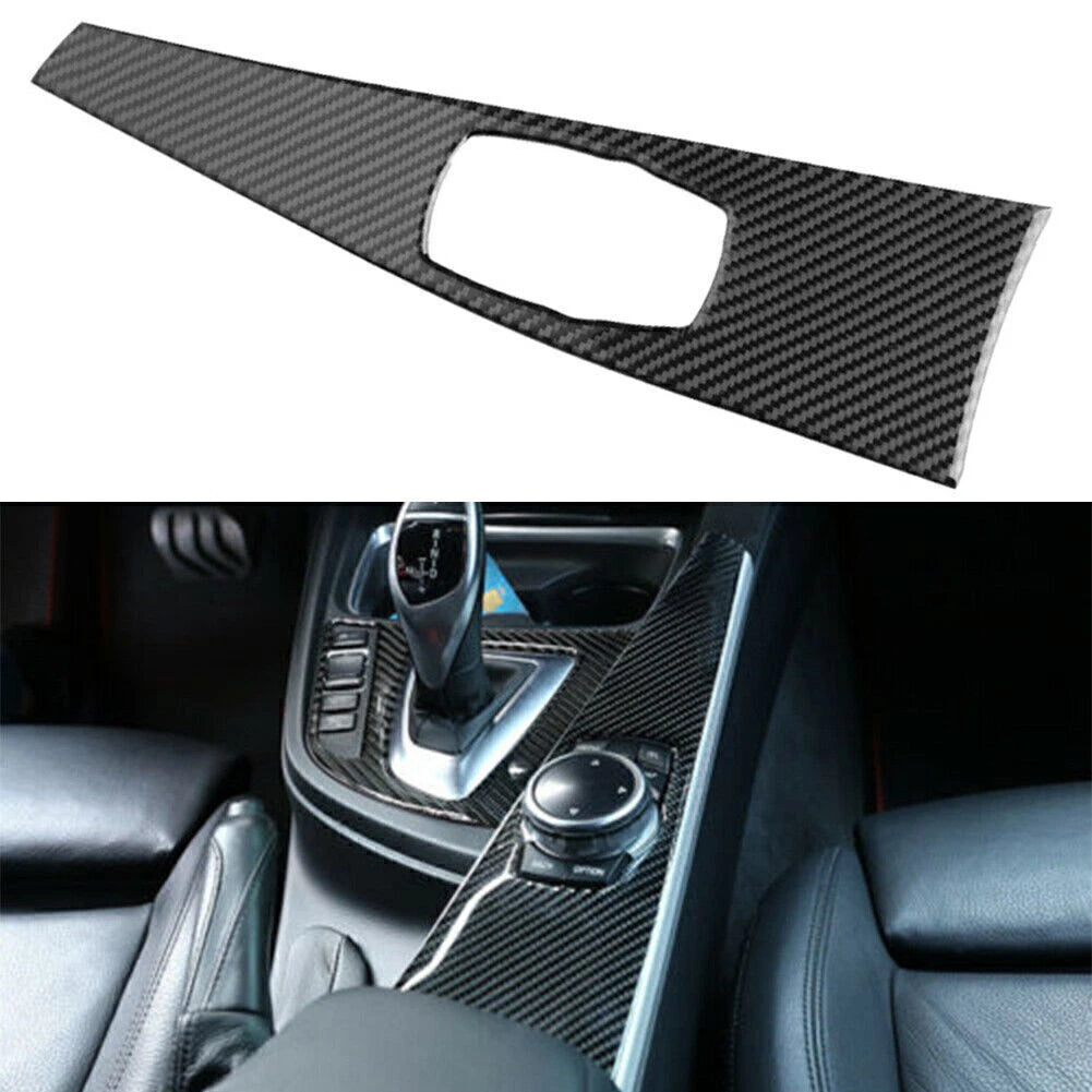 Carbon Fiber Car Center Console Interior Trim Cover Fit BMW 3 4 Series F30 F33