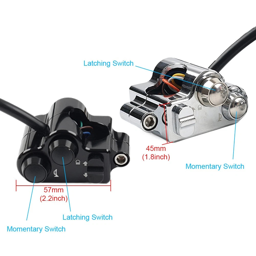 Motor CNC 1" 25mm Handlebar Switch Controls Housing For Harley Universal Black