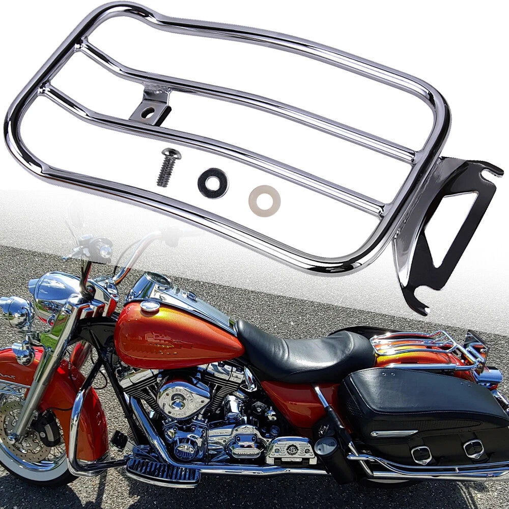 Rear Fender Solo Seat Luggage Rack For Harley Road King Street Glide Tour 97-15