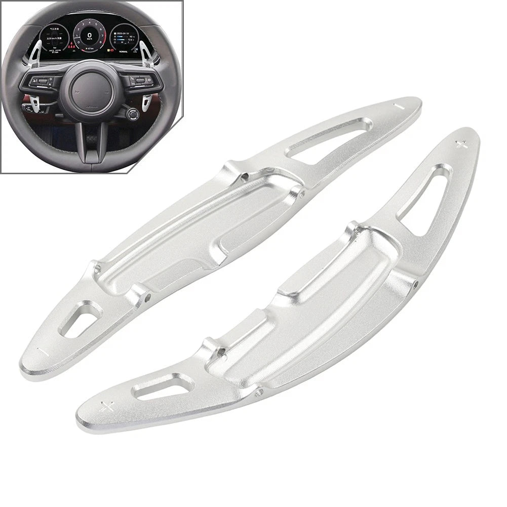 Steering Wheel Paddle Shifter Extension For Porsche Macan Panamera 911 Silver