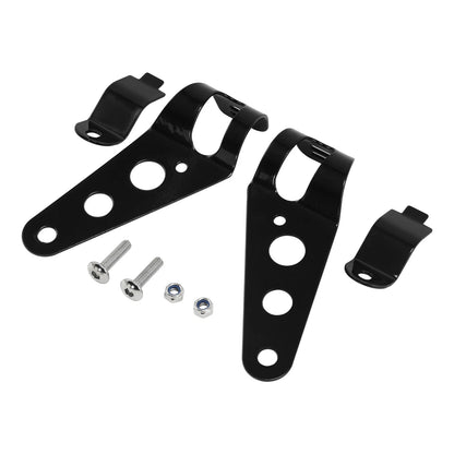 Black Headlight Brackets Fork Ears Motorcycle Bobber Cafe Racer 28mm-34mm TCMT